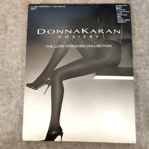 Donna Karan Black Hosiery - Luxe Opaques Collection Tights - Small